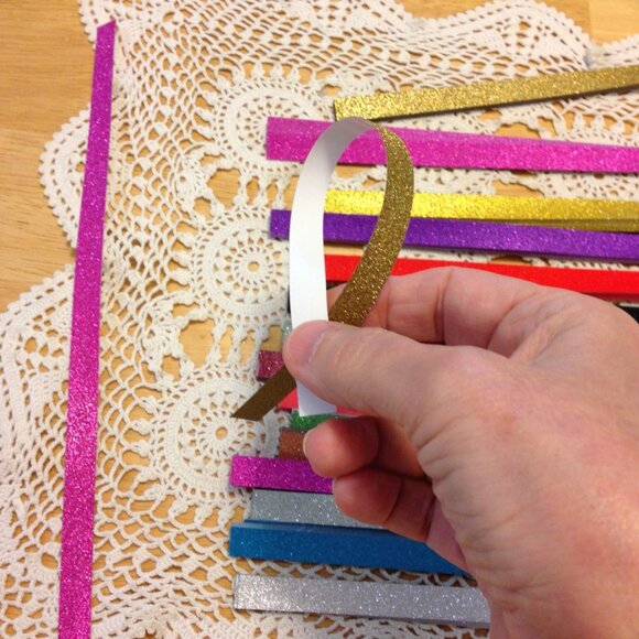 origami / quilling paper strips, glitter colors - Picture 5 of 5